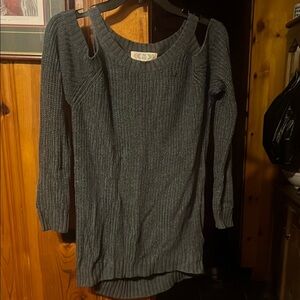 Chic Off-the-Shoulder Gray Sweater